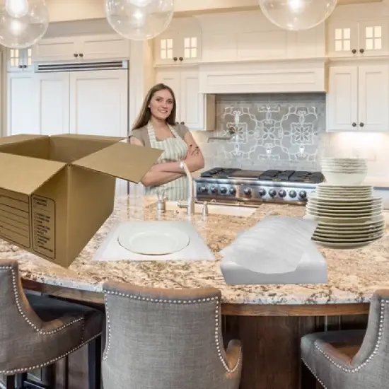 UBMOVE 11 7/8" x 12 1/8" Foam Pouches for Plates (25 Pack) Protect Dishes image {6}