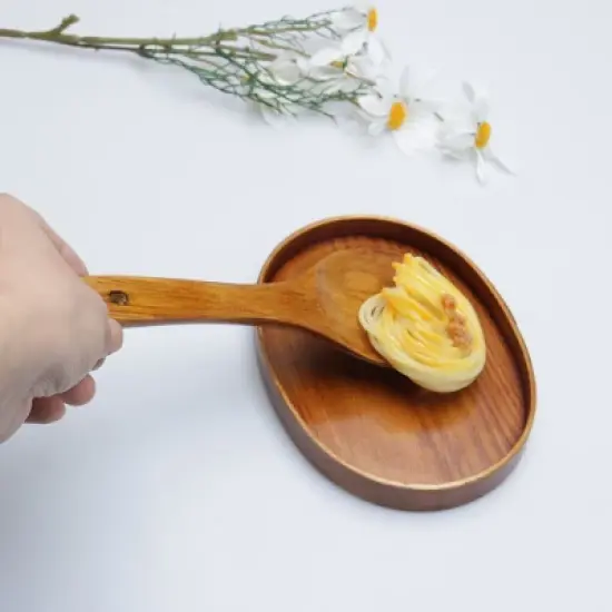 Unique Bargains Wooden Kitchen Non-stick Heat-resistant Tableware Rice Spoon image {4}