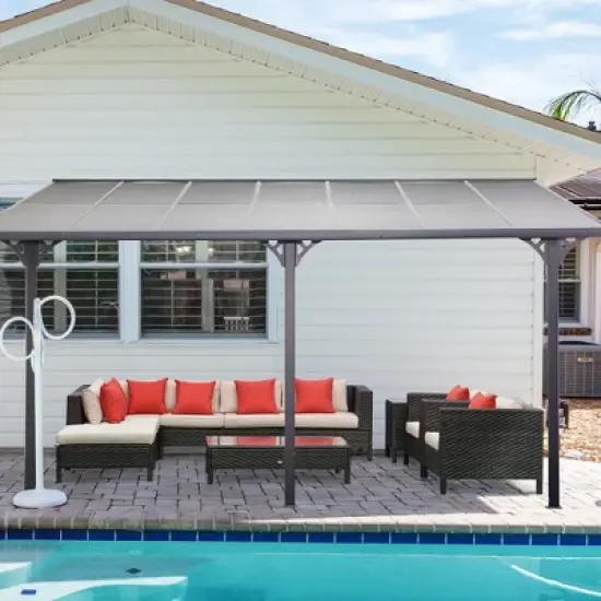 Outsunny 9-Piece Rattan Wicker Outdoor Patio Sectional Furniture Conversation Set with Modern Design, Thick Soft Cushions, Footstool & Tea Table image {1}