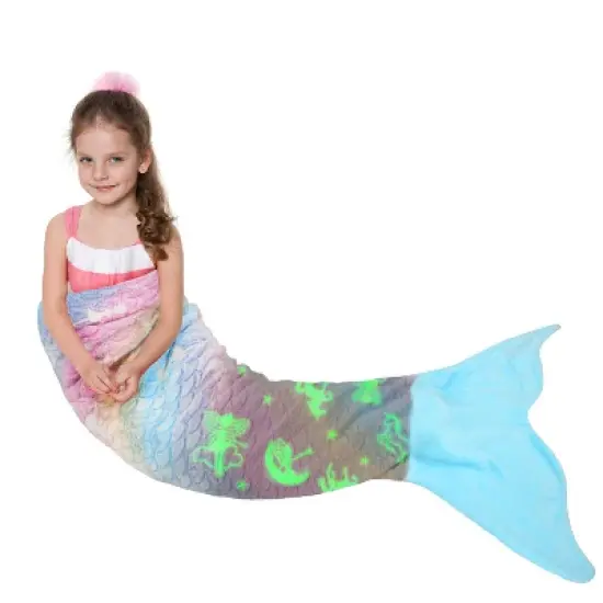 Catalonia Kid Flannel Blanket Mermaid Tail, Super Soft Plush Sleeping Bag Snuggle Blanket for Girl, Cozy Gift for Kid, Girl, Daughter, Granddaughter image {11}