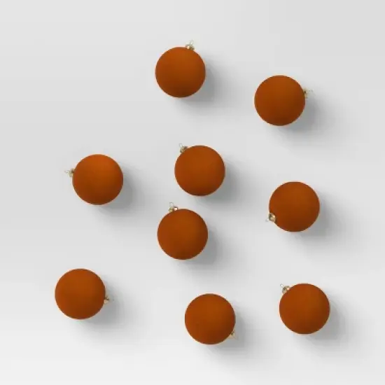 9ct 80mm Christmas Flocked Ball Ornament Set - Wondershop&trade; image {6}