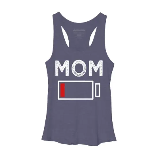 Women's Design By Humans Mom Low Battery Alert By shirtpublic Racerback Tank Top image {3}