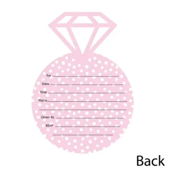 Big Dot of Happiness Bride-To-Be - Shaped Fill-In Invitations - Bridal Shower or Classy Bachelorette Party Invitation Cards with Envelopes - Set of 12 image {3}