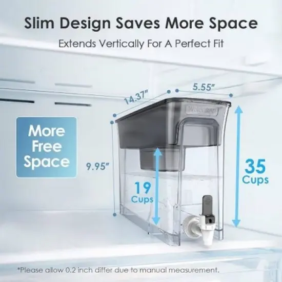 Waterdrop 35 Cup Slim Water Filter Dispenser with Extra 2 Replacement Filter image {2}