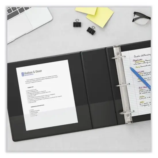 Universal Slant D-Ring View Binder, 3 Rings, 1.5" Capacity, 11 x 8.5, Black image {6}