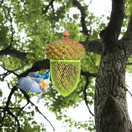 Costway Metal Acorn Wild Bird Feeder Outdoor Hanging Food Dispenser for Garden Yard image {1}