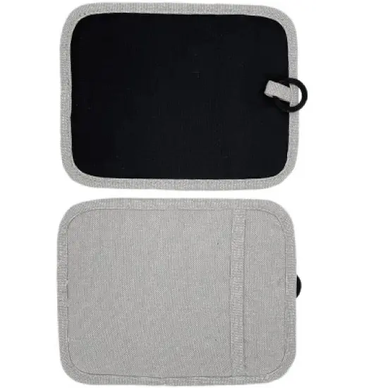Home Mart Goods Grey Heat Resistant Thick Soft Quilted Lining Kitchen Oven Pot Holders With Neoprene and Cotton Non-slip - 2 Pack image {2}