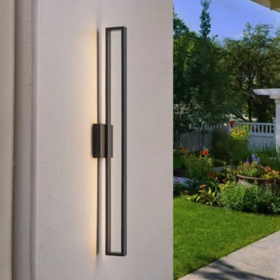 LLHZSY 31  7/10" Matte Black Modern Integrated LED Outdoor Wall Light Fixture Wall Mount for Exterior Porch Yard Patio Garage image {10}