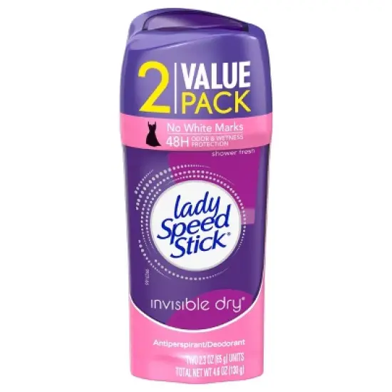 Lady Speed Stick Invisible Dry Solid Antiperspirant & Deodorant - Shower Fresh - 2.3oz/2pk image {1}