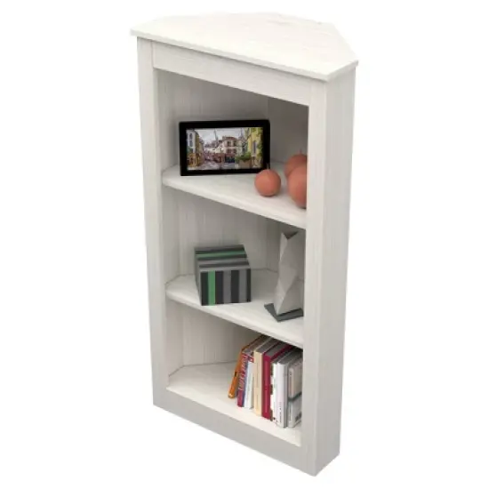 47.2" 3 Level Corner Bookshelf Washed Oak - Inval image {1}