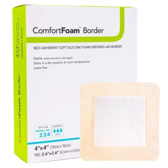 ComfortFoam Bordered Foam Wound Dressing, Silicone Adhesive - 10 Pack image {5}