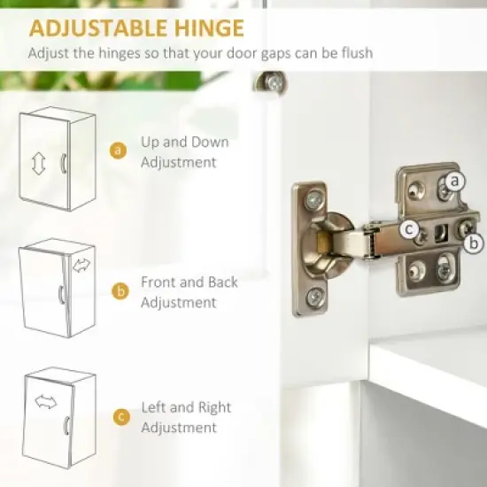 HOMCOM 67" Buffet with Hutch, Modern Kitchen Pantry, Freestanding Storage Cabinet with Framed Glass Doors, Shelves and Drawers, White image {4}