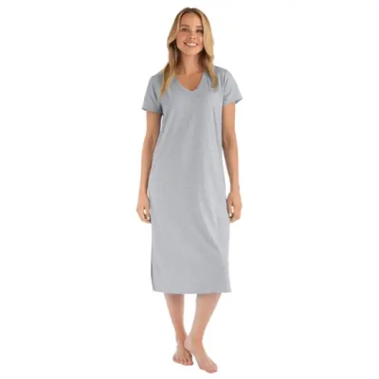 Softies Women's 44" V-Neck Short Sleeve Nightgown image {4}