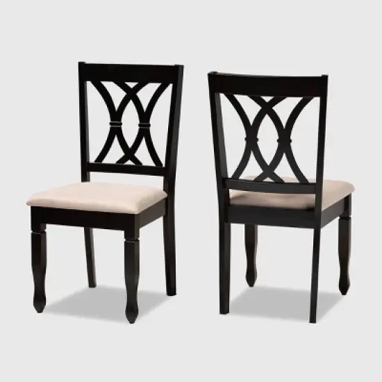 2pc Reneau Upholstered Wood Dining Chair Set - Baxton Studio image {9}