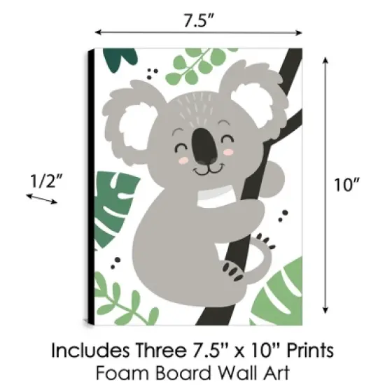 Big Dot of Happiness Koala Cutie - Bear Nursery and Kids Room - 7.5 x 10 inches - Wall Art Set of 3 Prints image {3}