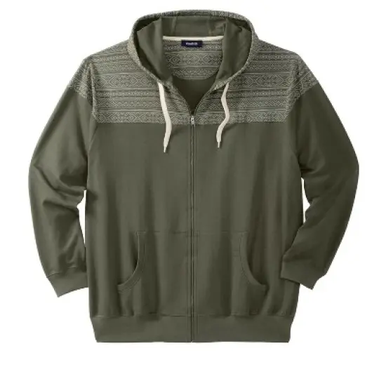 KingSize Men's Big & Tall French Terry Snow Lodge Hoodie image {4}