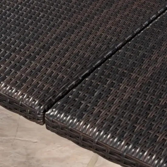 Fiona 9pc Wicker Dining Set - Brown - Christopher Knight Home image {3}