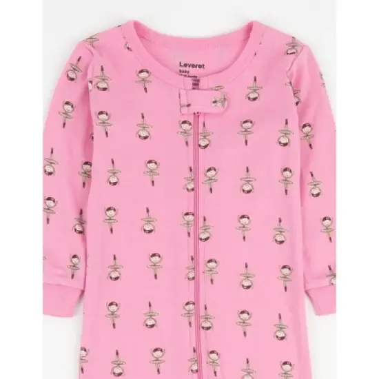Leveret Footed Sleeper Cotton Girls Pajamas image {1}