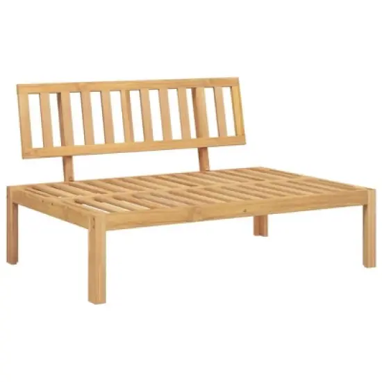 vidaXL Pallet Sofa Set Gray Solid Acacia wood and Polyester Large image {4}