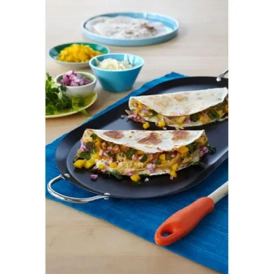 IMUSA 17" Oval Carbon Steel Comal with Metal Handles - Black: Griddle Pan for Tortillas, Stove Compatible image {2}