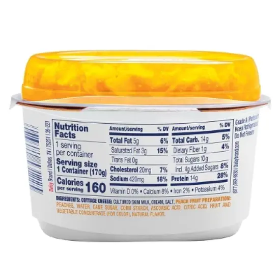 Daisy Cottage Cheese with Peaches - 6oz image {2}