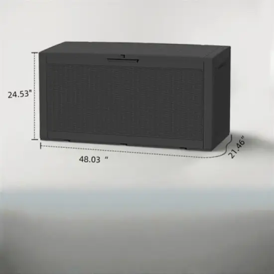 DSVIMOY Deck Boxes, 100 Gal Lockable Outdoor Storage Deck Box, Small Patio Storage Bin for Garden Tools image {2}