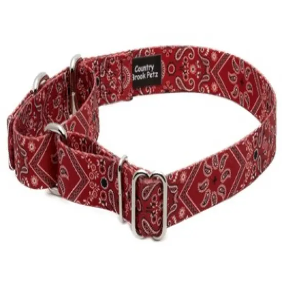 Country Brook Petz Red Bandana Martingale Dog Collar image {5}
