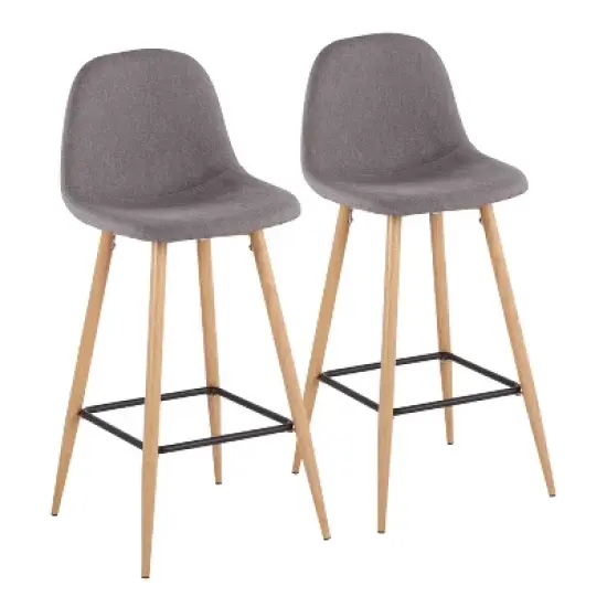 Set of 2 Pebble Metal Polyester Barstools - Lumisource image {14}