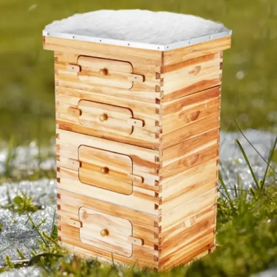 VEVOR Bee Hive 40 Frame Bee Hives Starter Kit, Beeswax Coated fir wood, 2 Deep + 2 Medium Bee Boxes Langstroth Beehive Kit image {1}