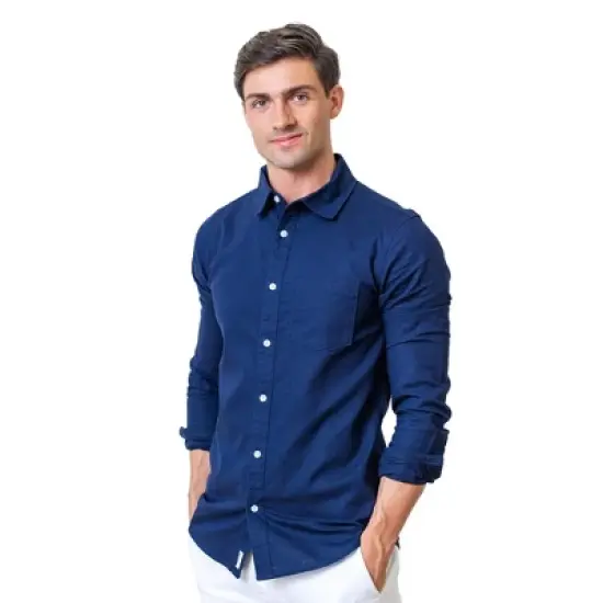 Hope & Henry Men's Linen Button Down Shirt image {6}