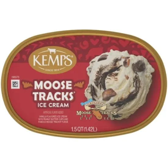 Kemps Moose Tracks Premium Ice Cream - 48oz image {6}