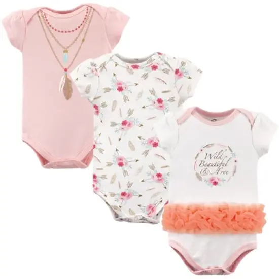 Little Treasure Baby Girl Cotton Bodysuits 3pk, Boho image {1}