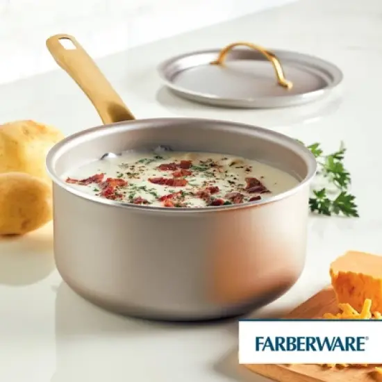 Farberware Radiant 3qt Nonstick Covered Sauce Pan: Dishwasher-Safe, Tempered Glass Lid, Electric & Gas Compatible image {6}