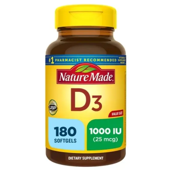 Nature Made Vitamin D3 1000 IU (25 mcg), Bone Health and Immune Support Softgel image {10}