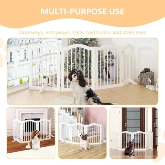 Tall Freestanding Pet Gate, Dog Gate Indoor for Doorways image {4}