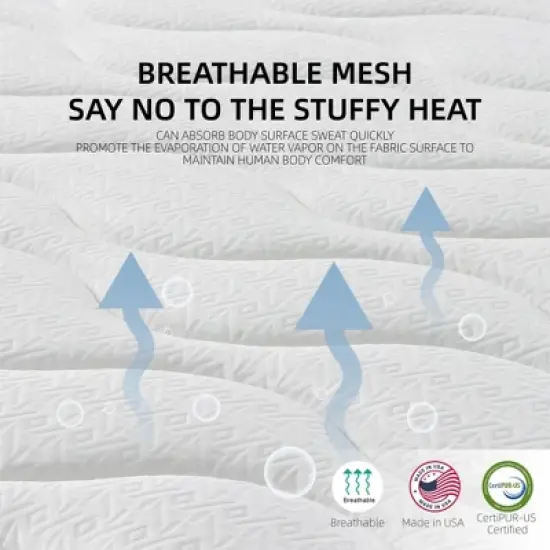 Wooakway Queen Size 79.9" L 59.8" W 12" H Hybrid Mattress in a Box with Gel Memory Foam Individually Wrapped Pocket Coils Innerspring image {7}