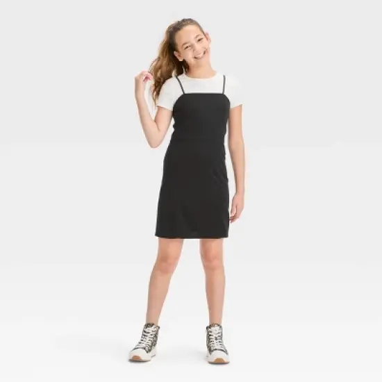 Girls' 2 for 1 Fitted Knit Dress - art class&trade; image {2}