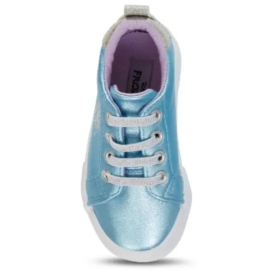 Frozen's Magical High Top Shoes for  Girls - Disney's Elsa, Anna, Olaf Adventure Blue Lace Up Sneakers (Light Blue, 9) image {2}