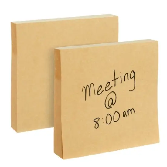 Juvale 6-Pack Kraft Paper Sticky Notes 3x3 Inch, Brown Self-Adhesive Memo Notepad Set, Self-Stick Note Pads for Office, Work, Home, 100 Sheets Per Pad image {5}