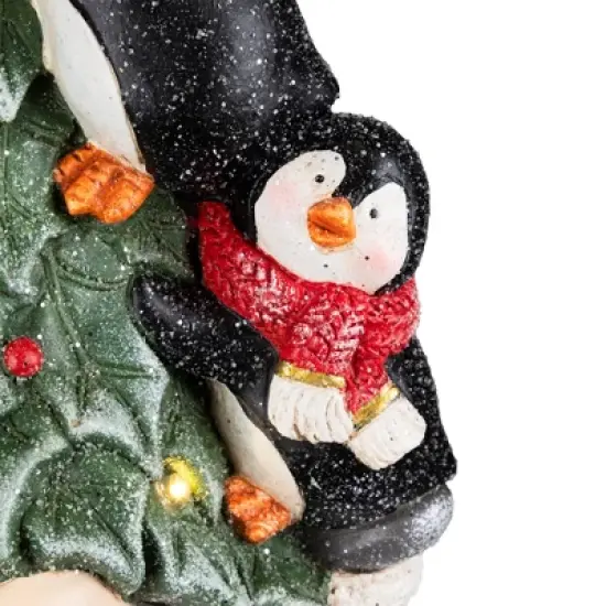 Northlight Lighted Gnome with Penguins Christmas Decoration -17" - Clear LED Lights image {6}