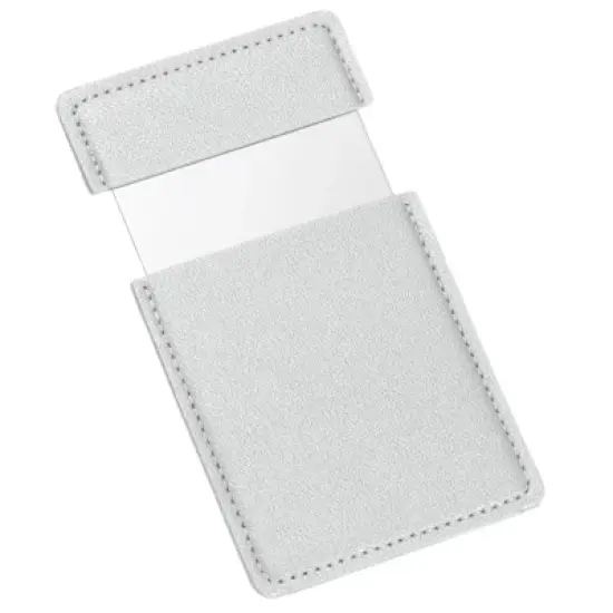 Unique Bargains Stainless Steel Pocket Travel PU Leather Mini Mirror image {12}