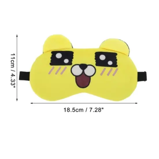 Unique Bargains Soft Cartoon Sleep Mask Square Eyes Yellow 1 Pc image {3}