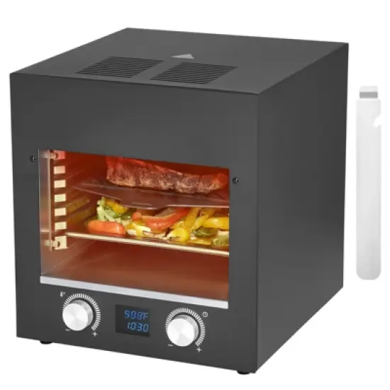 VEVOR Electric Steak Grill, 1800W Smokeless Infrared Electric Broiler, 1450&deg;F Stainless Steel Steak Cooker with 6-Tier Adjustable Rack, Black image {8}