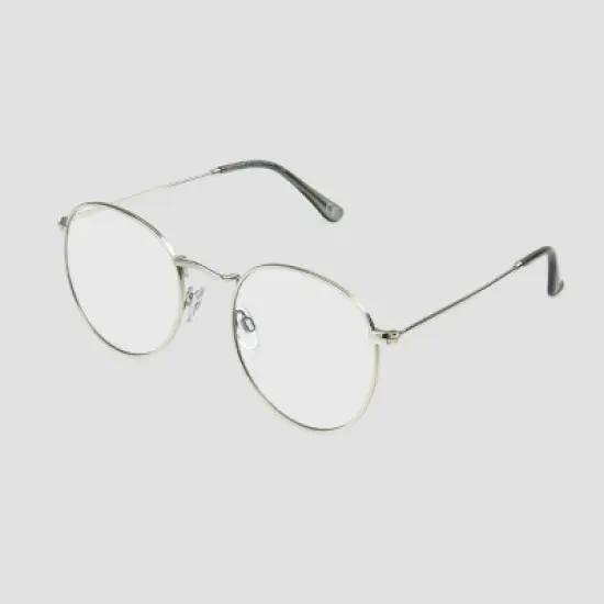 Men's Round Blue Light Filtering Glasses - Original Use&trade; Silver image {1}