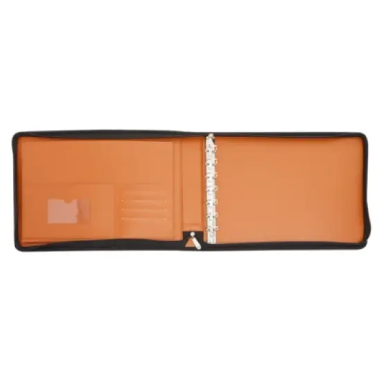 Stockroom Plus Brown 7 Ring Business Checkbook Binder with Zipper for Checks, PU Leather, 15 x 11 x 2 In image {6}