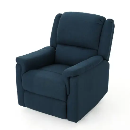 Jennette Tufted Swivel Gliding Recliner Navy Blue - Christopher Knight Home: Polyester Upholstery, Plywood Frame image {1}