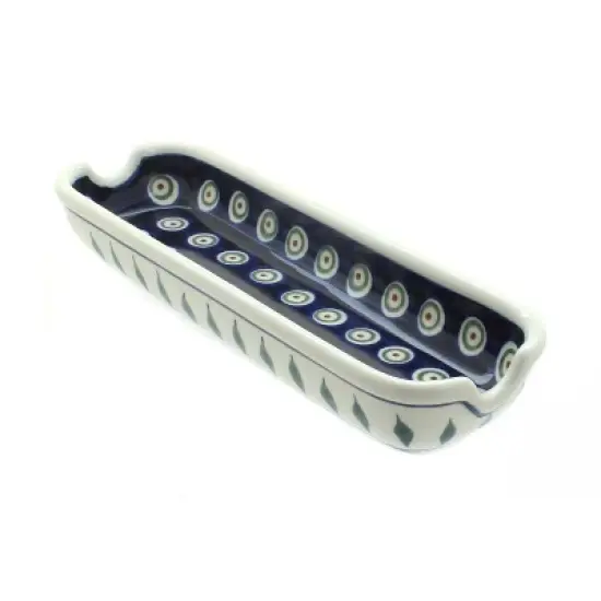 Blue Rose Polish Pottery 1517 Zaklady Corn on the Cob Plate image {5}
