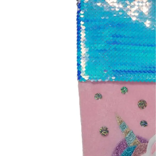 Northlight 20.5" Pink Velvet Unicorn With Sequins Christmas Stocking image {2}