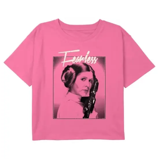 Girl's Star Wars Princess Leia Fearless Poster Crop T-Shirt image {2}