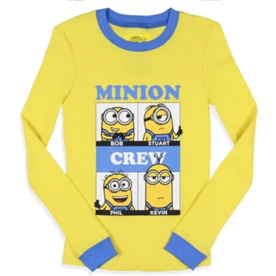Despicable Me Boys' Minions Crew Bob Stuart Phil Kevin Sleep Pajama Set Yellow image {1}